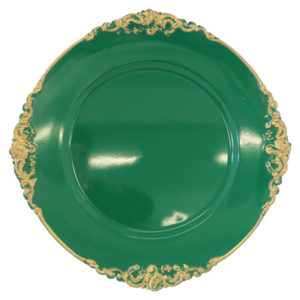 Emerald Green-Gold Underplate 36cm