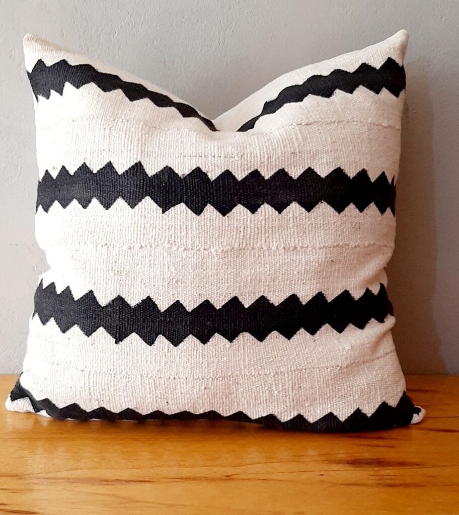 Black Diamond Mudcloth Cushion Cover 50x50cm • Mason Shop