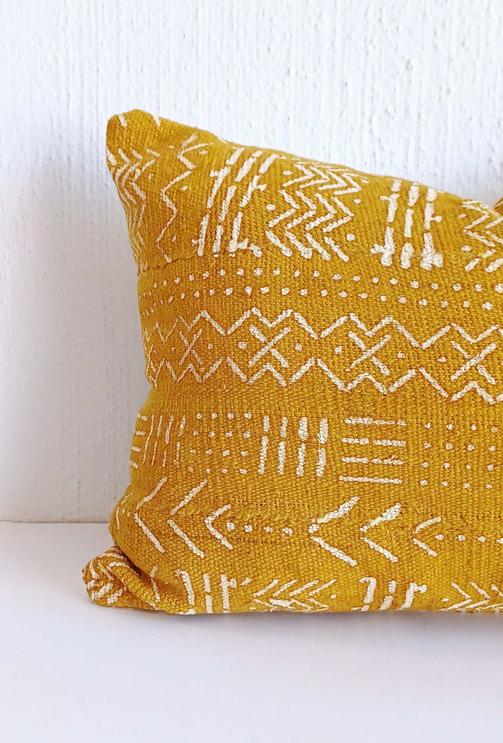 Fadziso - Mustard Mudcloth Cushion Cover 50cmx35cm